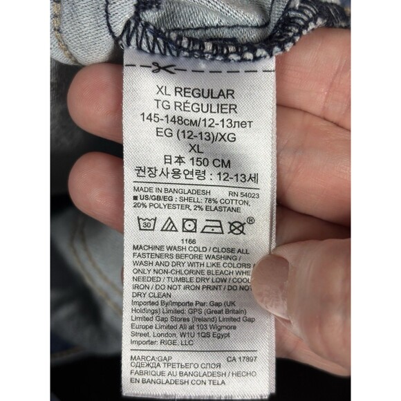 Gap for Good Denim Jacket Blue XL Regular Cropped Trucker Classic Stretch - Picture 3 of 11